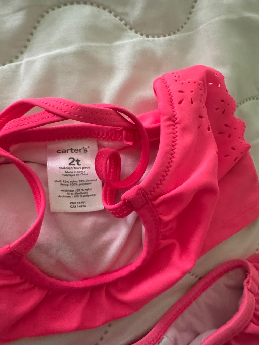 Carter's Bright Pink Ruffle Two-Piece Swim Set - Picture 2 of 4